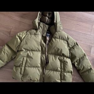 Madewell army green down filled coat jacket